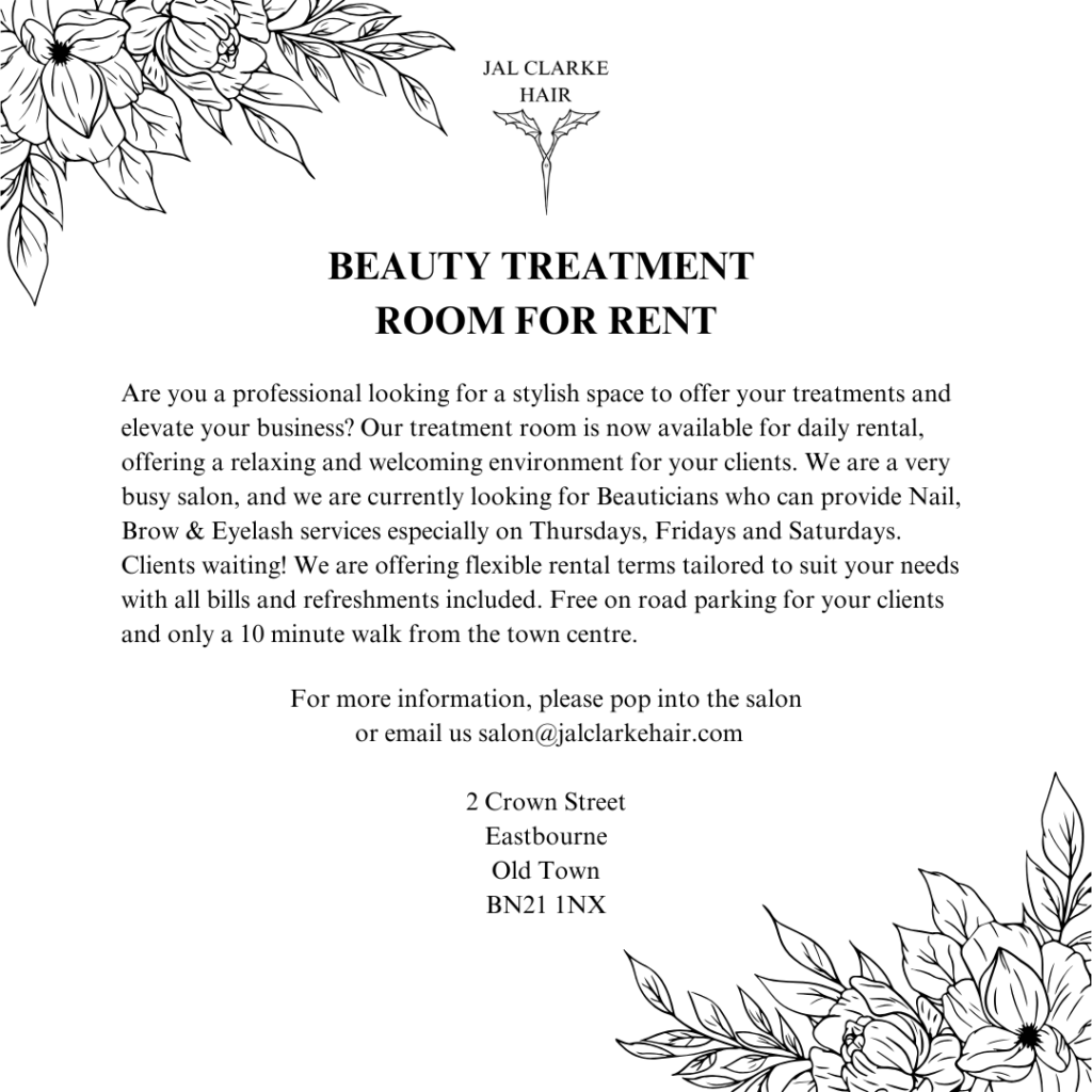 Beauty treament room to rent Eastbourne, Old Town, East Sussex.